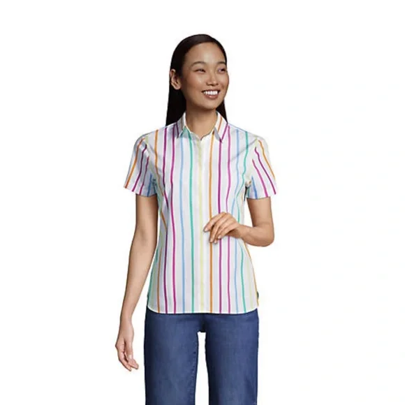 NWT (3 shirts) Lands’ End No Iron Supima Cotton Short Sleeve Shirt, Size 12 - Picture 7 of 14